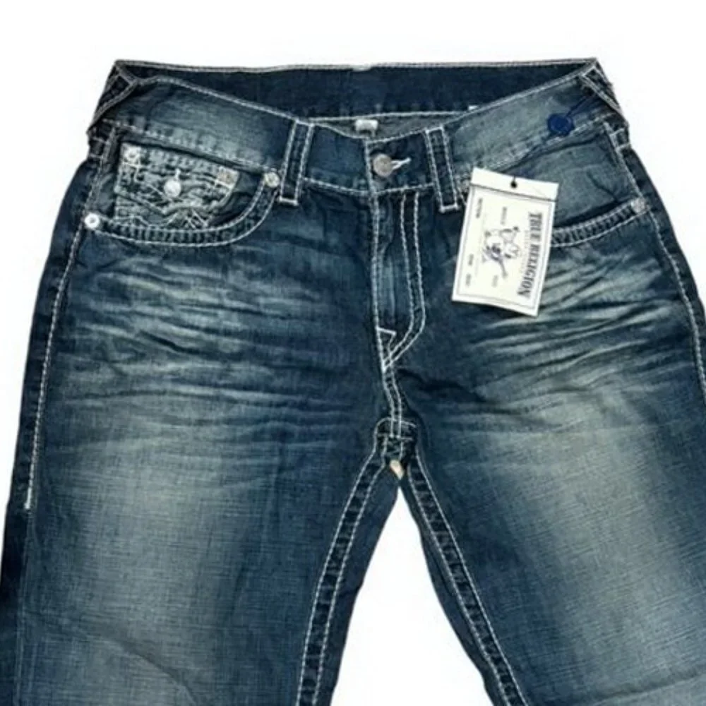 True Religion Straight Flaps Pockets Big T Men's Jeans Kings Island
